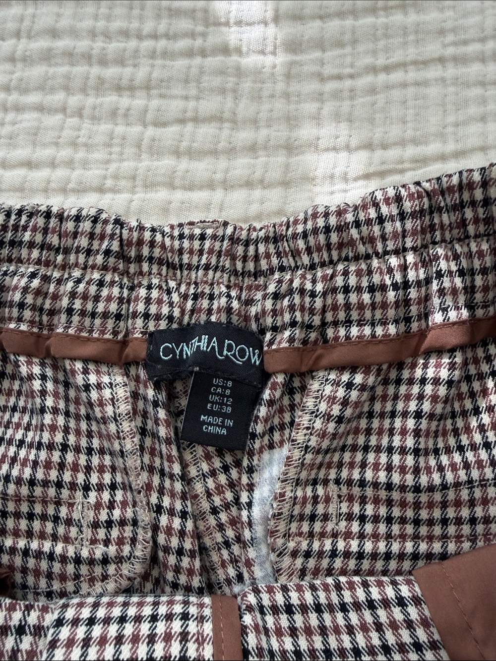 Cynthia Rowley Black & White Houndstooth Pleated Trousers - Picture 2 of 2